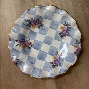 MacKenzie-Childs Blue honeymoon Plate 9" floral Gold morning glory 6 available